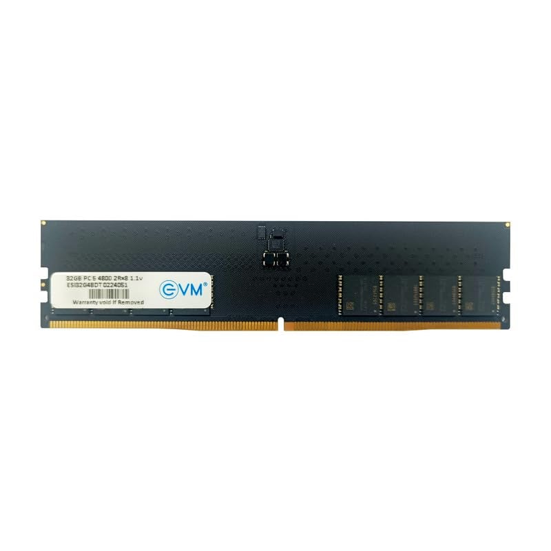 EVM 32GB DDR5 Desktop RAM Memory | 4800MHz | PC5-38400 | Long-DIMM | 288-Pin | CL19 | 1.1V Low Voltage | High Capacity Performance | Intel & AMD Compatible | 10 Year Warranty (EVMT32G4800U88P) - Image 1