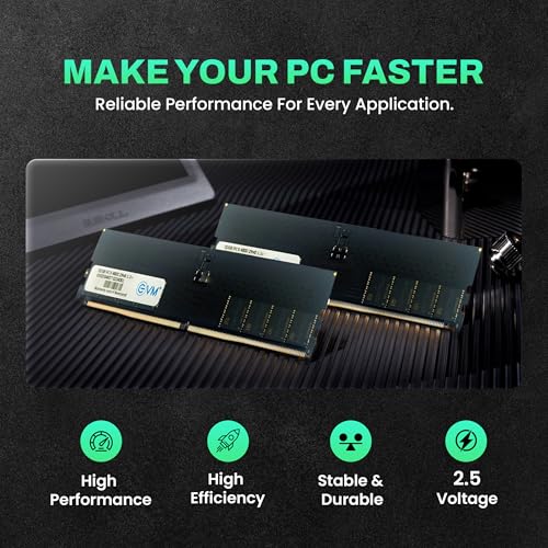 EVM 32GB DDR5 Desktop RAM Memory | 4800MHz | PC5-38400 | Long-DIMM | 288-Pin | CL19 | 1.1V Low Voltage | High Capacity Performance | Intel & AMD Compatible | 10 Year Warranty (EVMT32G4800U88P) - Image 5