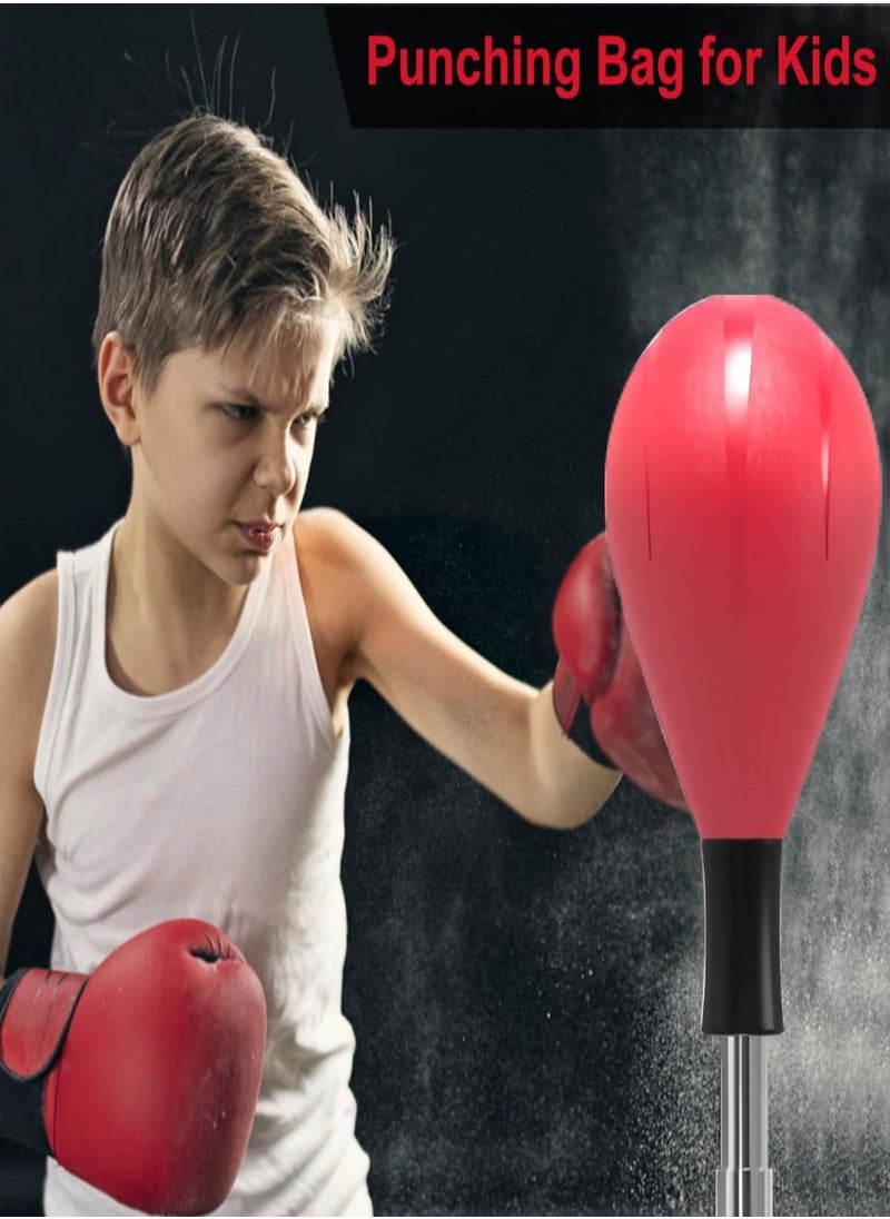 Vitacelli Red ColoPremiumur Free Standing Punch Bag with Gloves for Kids, Speed Ball Boxing for Kids, 90-120cm Adjustable Height can Filled with Water or Sand  - Image 5