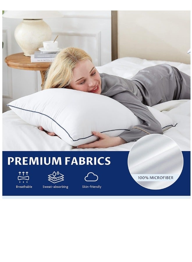 New Star 2-Piece Cotton Sleeping Pillow Set, Soft Fluffy Hotel Pillows Flocked Design, (2200g) Sleeping Bed Pillow Size 50x75cm with Luxury Down Alternative Filling Hotel Style - Image 2