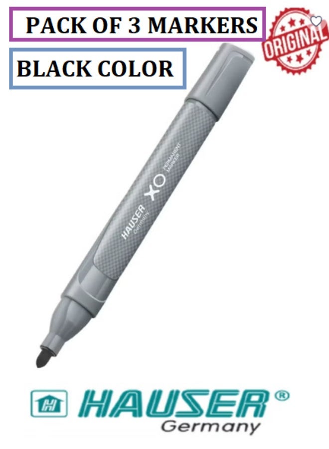 Hauser germany XO Permanent Marker Black - 3 piece set - Image 1