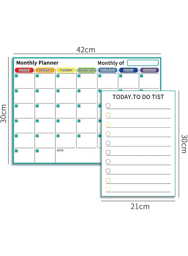 TRASSLE Magnetic Dry Erase Calendar For Refrigerator Magnet Flexible Daily Message Stickers Includes Monthly Weekly Calendar Whiteboard 3 Pen Markers With Eraser For Agenda Planner To Do List  - Image 2