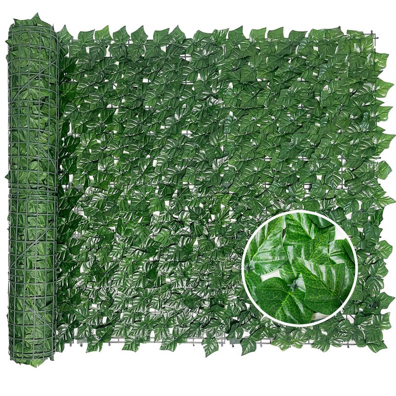 Bybeton Artificial Ivy Privacy Fence 40 x 120 UVResistant Green Fake Vines Leaf Grass Wall Patio Balcony Garden Backyard Decor