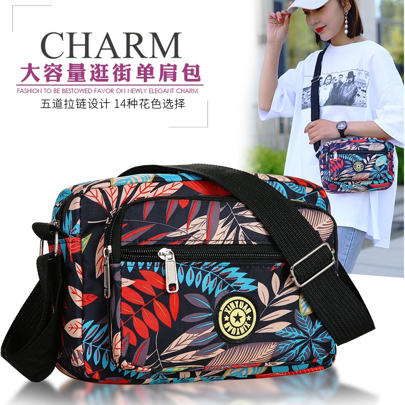New Women'S Crossbody Bag Printed Middle-Aged And Elderly Mother Bag Casual Women'S Bag Shoulder Bag Canvas Bag Stall Cashier Bag - Image 2