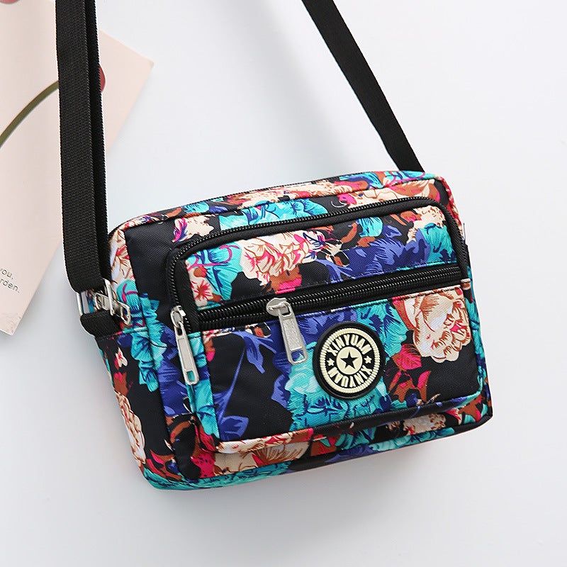 New Women'S Crossbody Bag Printed Middle-Aged And Elderly Mother Bag Casual Women'S Bag Shoulder Bag Canvas Bag Stall Cashier Bag - Image 1