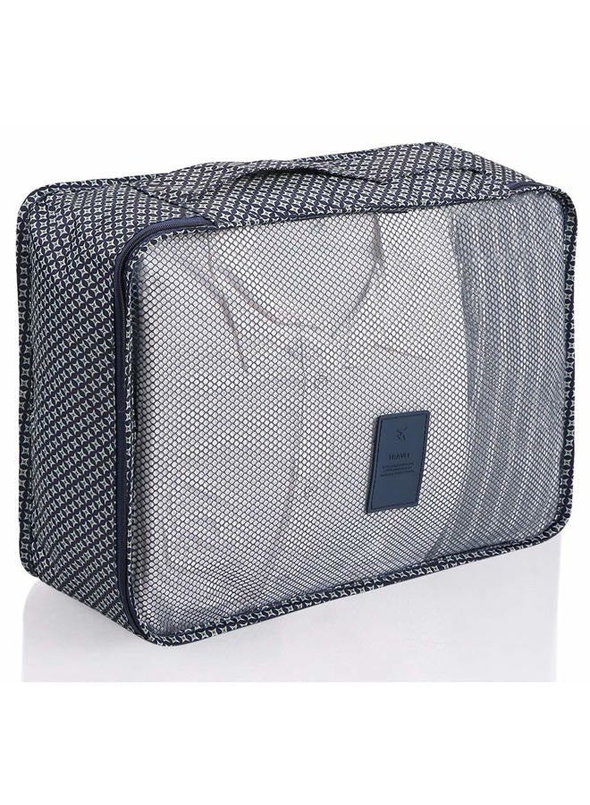 Mossio Packing Organizers, 7pc Small Medium Large Packing Cubes Set Garment Clothes Bag Navy Star, Navy Star, One_Size - Image 5
