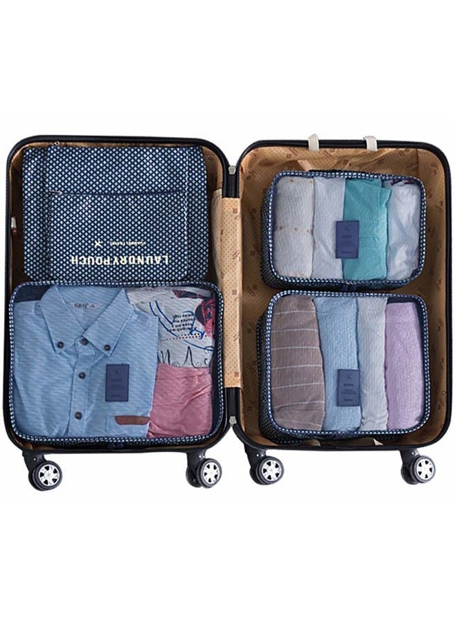 Mossio Packing Organizers, 7pc Small Medium Large Packing Cubes Set Garment Clothes Bag Navy Star, Navy Star, One_Size - Image 3