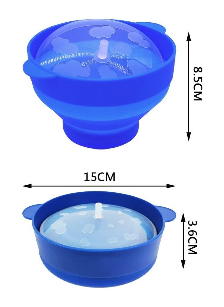 SYOSI - Microwaveable Silicone Popcorn Popper, BPA Free Microwave Popcorn Popper, Collapsible Microwave Popcorn Maker Bowl for Home, Party, Watch Movie, Dishwasher Safe-Bule(15*12.7*8.5 cm) - Image 1