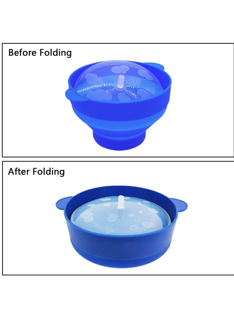 SYOSI - Microwaveable Silicone Popcorn Popper, BPA Free Microwave Popcorn Popper, Collapsible Microwave Popcorn Maker Bowl for Home, Party, Watch Movie, Dishwasher Safe-Bule(15*12.7*8.5 cm) - Image 1