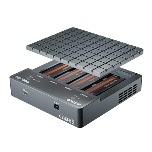MAIWO 4 خليج M.2 NVMe SSD حاوية مع منفذ USB4 مع مروحة تبريد، تدعم النسخ الاحتياطي 1 إلى 3، سرعة عالية 40Gbps، متوافقة مع Thunderbolt 4/3 - Image 1