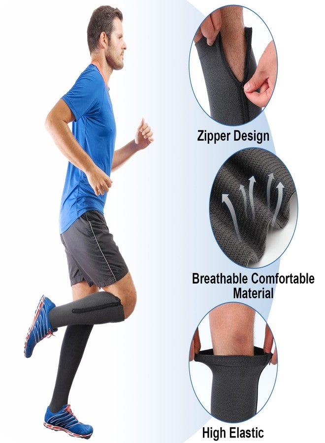 Evervibe 6 Pairs Men Zipper Compression Socks 20-30mmhg Colorful Knee High Compression Stockings with Zipper for Men Women Swelling Edema Running Travel - Image 4
