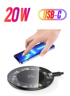 Cell phone wireless charger 20W fast magnetic charging station for iPhone 14/14 Plus/14 Pro/14 Pro Max/13/12/11/X/XS/XR Samsung Galaxy S22/S21/S20/Note 20/10 (without AC adapter)
