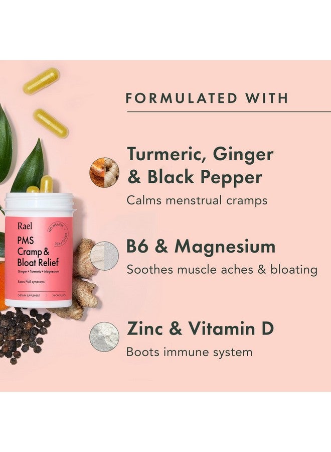 Rael مكمل رايل لآلام الدورة الشهرية، توازن الهرمونات للنساء، تخفيف من تشنجات الدورة الشهرية، انتفاخ الدورة الشهرية، علاج تقلبات المزاج مع الكركم، الزنجبيل، المغنيسيوم، بدون مسكنات غير ستيرويدية، نباتي (28 كبسولة) - Image 3