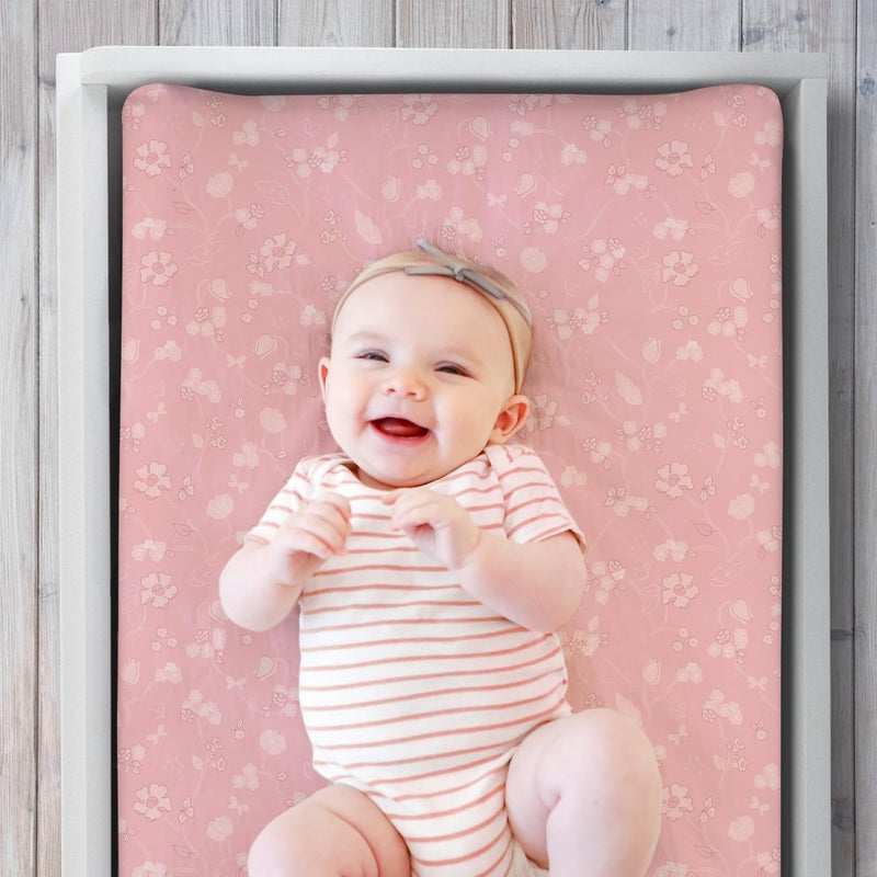 The Peanut Shell The Peanutshell Baby Girl Changing Pad Covers Set of 3  Ultra Soft Baby Cover  Fits Standard Changing Table Pads Durable Machine Washable Sheets  Wildest Dreams - Image 5
