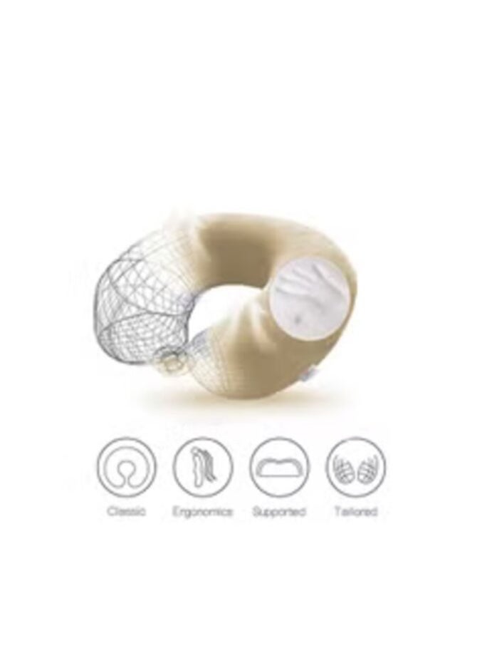 House One - Velvet Neck and Travel Pillow 30x25x10 cm - Ivory - Image 1