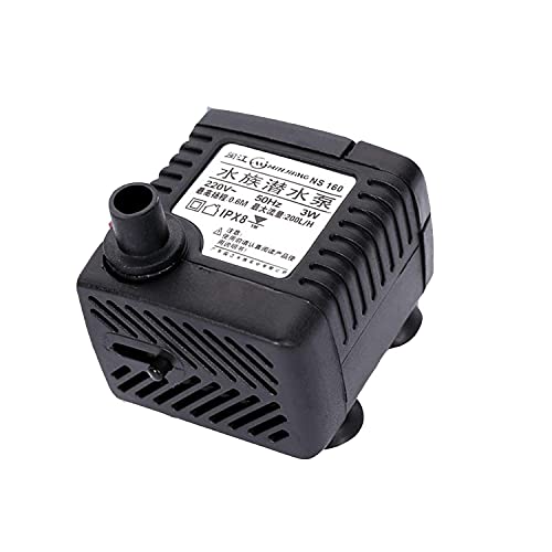 Venusaqua Venus Aqua Mini Water Fountain Pump 3W Small Submersible Pump for DIY Crafts Min Vertical Fountain and Aquarium/Fish Tank(Power:3W, H.MAX:0.6M, Flow Rate:200L/H) - Image 1