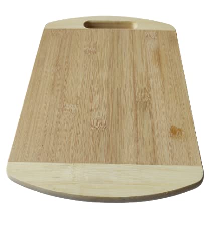 Trendmad Bamboo Wooden Oval Chopping Board Cutting Board Slicing Board for Fruits Vegetables Meat Bread Cheese 32 x 22 x 2 cm - Image 1
