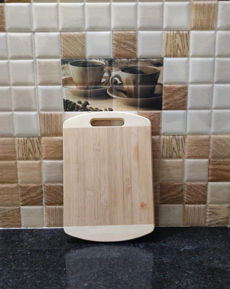 Trendmad Bamboo Wooden Oval Chopping Board Cutting Board Slicing Board for Fruits Vegetables Meat Bread Cheese 32 x 22 x 2 cm - Image 4