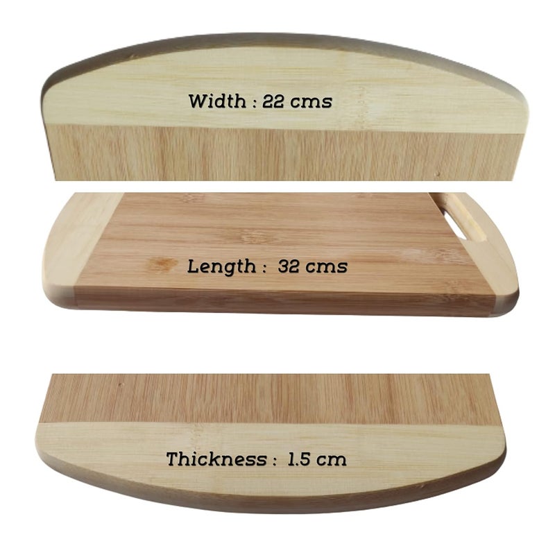 Trendmad Bamboo Wooden Oval Chopping Board Cutting Board Slicing Board for Fruits Vegetables Meat Bread Cheese 32 x 22 x 2 cm - Image 2