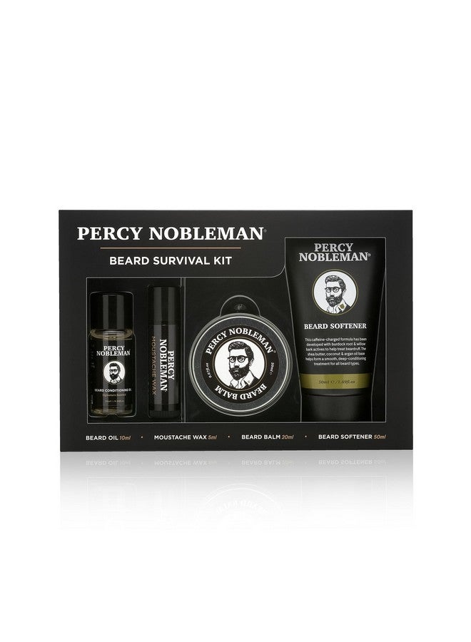 Percy Nobleman Beard Survival Kit, A Beard Grooming Kit Containing A Scented Beard Oil, Beard Balm, Moustache Wax, And A Beard Softener - Image 1