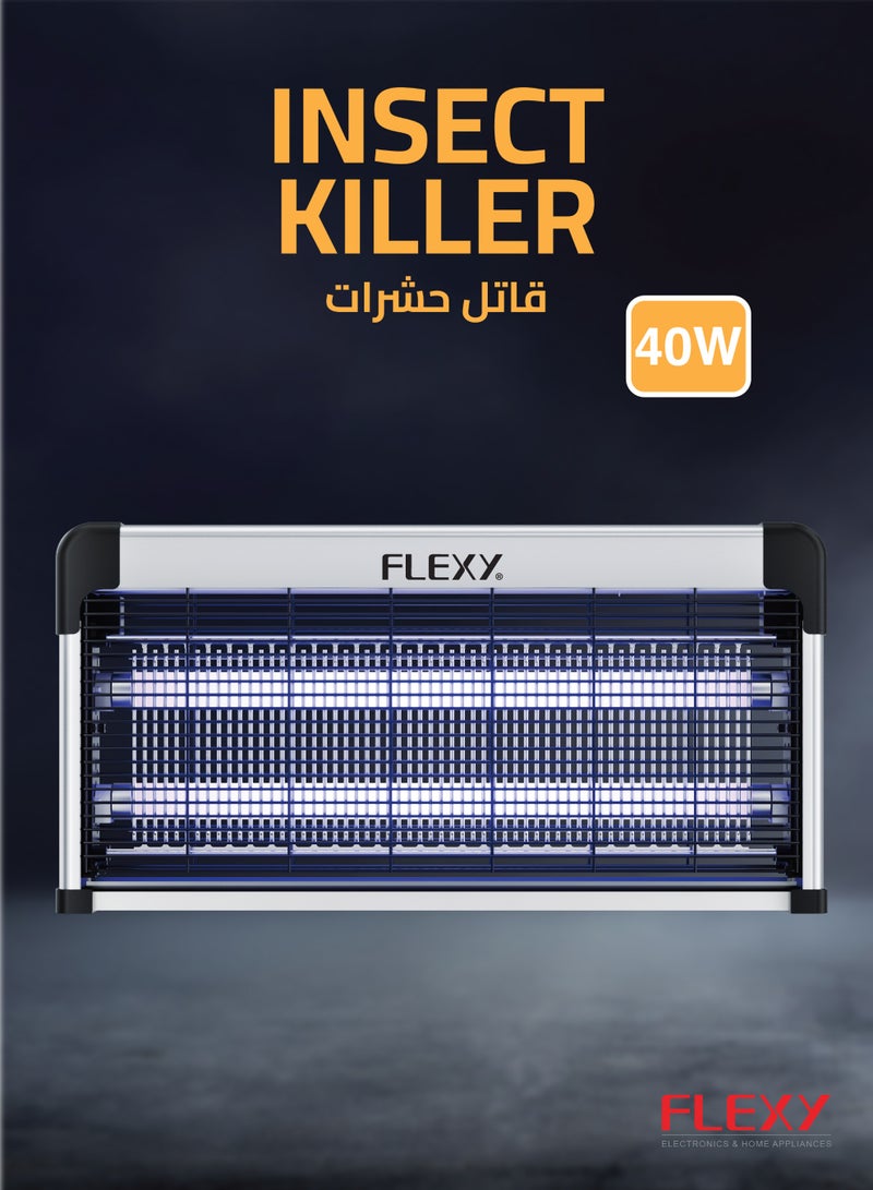 Flexy FLEXY Electric Insect Killer 40W | Dual UV LED Mosquito & Fly Zapper | Safe for Babies & Pets | High-Voltage Bug Trap | 70mm Insulated Aluminum Body | Easy to Clean | 1-Year Warranty | Indoor/Outdoor Use  - Image 2