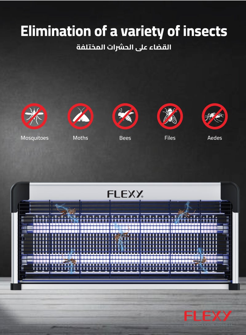 Flexy FLEXY Electric Insect Killer 40W | Dual UV LED Mosquito & Fly Zapper | Safe for Babies & Pets | High-Voltage Bug Trap | 70mm Insulated Aluminum Body | Easy to Clean | 1-Year Warranty | Indoor/Outdoor Use  - Image 4