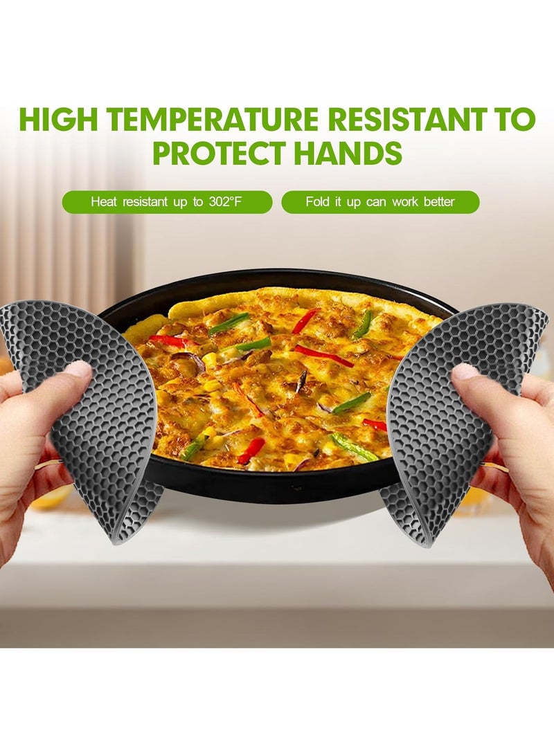Mmmon 4 PCS Premium Silicone Trivet Mats,FoodGrade Silicones,BPA Free,Versatile SiliconeHot Pads for Kitchen,Suitable for FondueMats,Can Openers and Spoon Rests,grey - Image 4