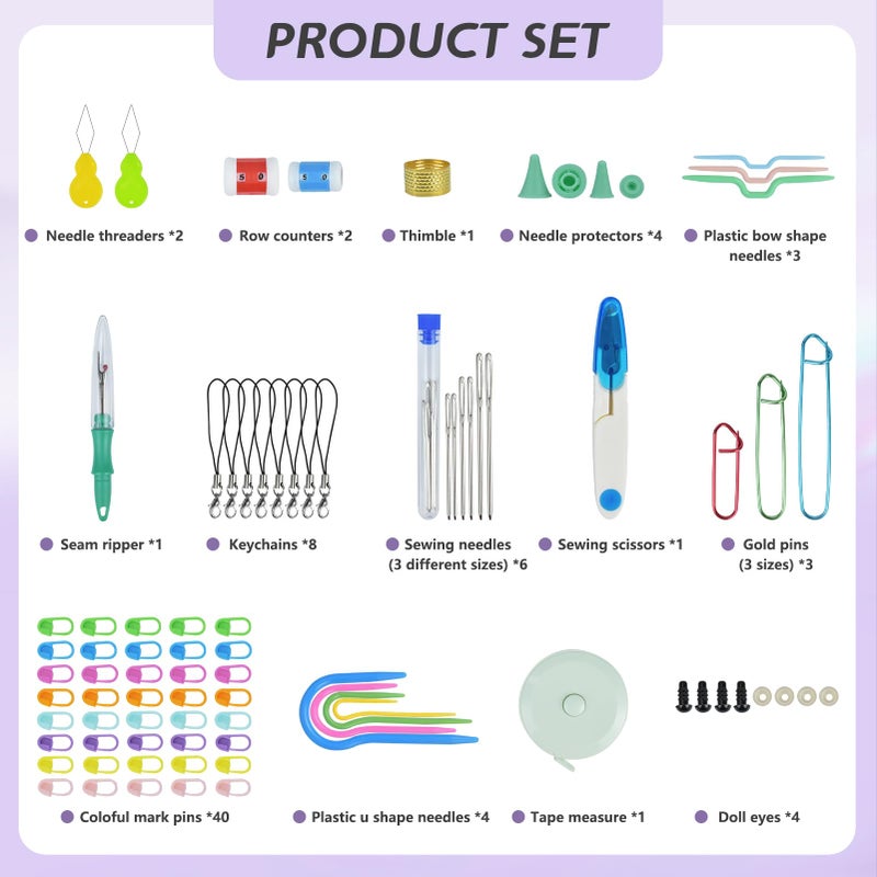Artcome 124 pcs Crochet Kit for Adults and Kids, 14 Sizes Ergonomic Crochet Hooks with a Comfortable Grip for Beginners and Experienced Crocheters, Ideal for Creating Beautiful Projects - Image 3