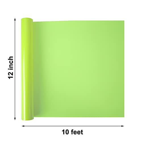 FUNKAKA Glow in The Dark Heat Transfer Vinyl Roll, 12" x 10ft Luminous Neon Yellow Iron on Vinyl for All Cutter Machine, Glow in The Dark HTV Vinyl for T-Shirts Easy to Cut & Weed for Heat Vinyl DIY - Image 3