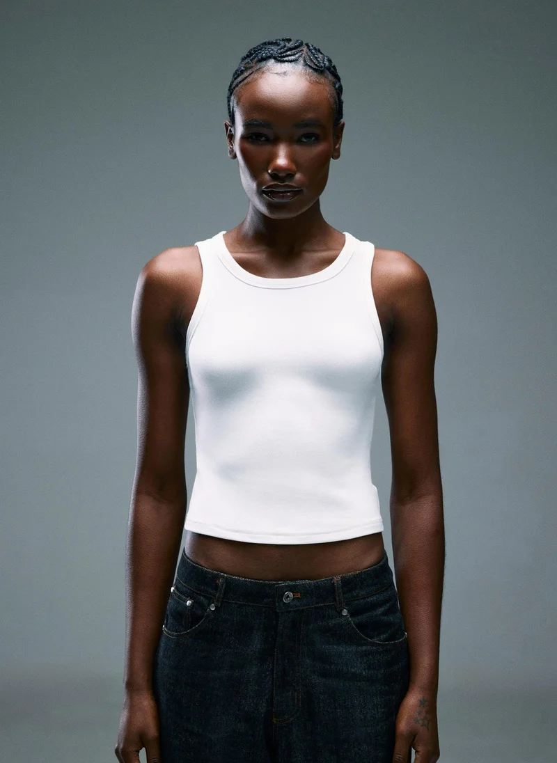 رولو Women’s Ribbed Tank Top - Off White