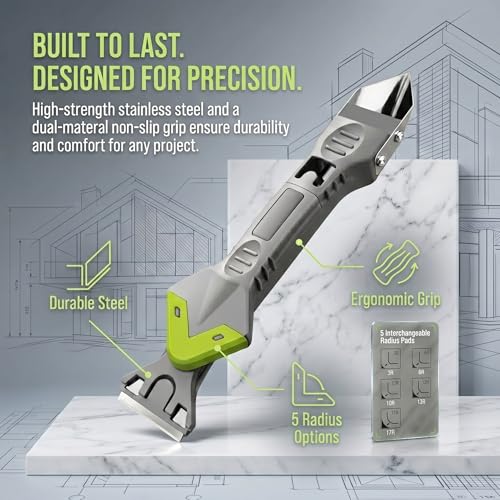eweek 9 in 1caulk smoothingand Grouting Tool silicone removerSealant Trimming and Removal Tool with Grout Squeegee for Bathrooms Windows Doors Kitche - Image 3
