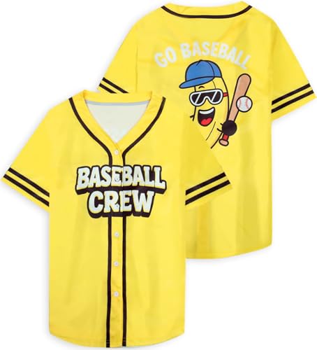 FASHGL Banana Shirts Baseball Shirt Jersey Women Baseball Player TShirts Game Day Team Funny Button up Short Sleeve Top - Image 1