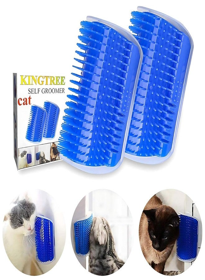 Kingtree Cat Corner Scratcher Self Groomer with Catnip, 2 Pack Softer Cat Face Scratchers Wall Corner Grooming Massage Combs for Long & Short Fur Cats - Image 1