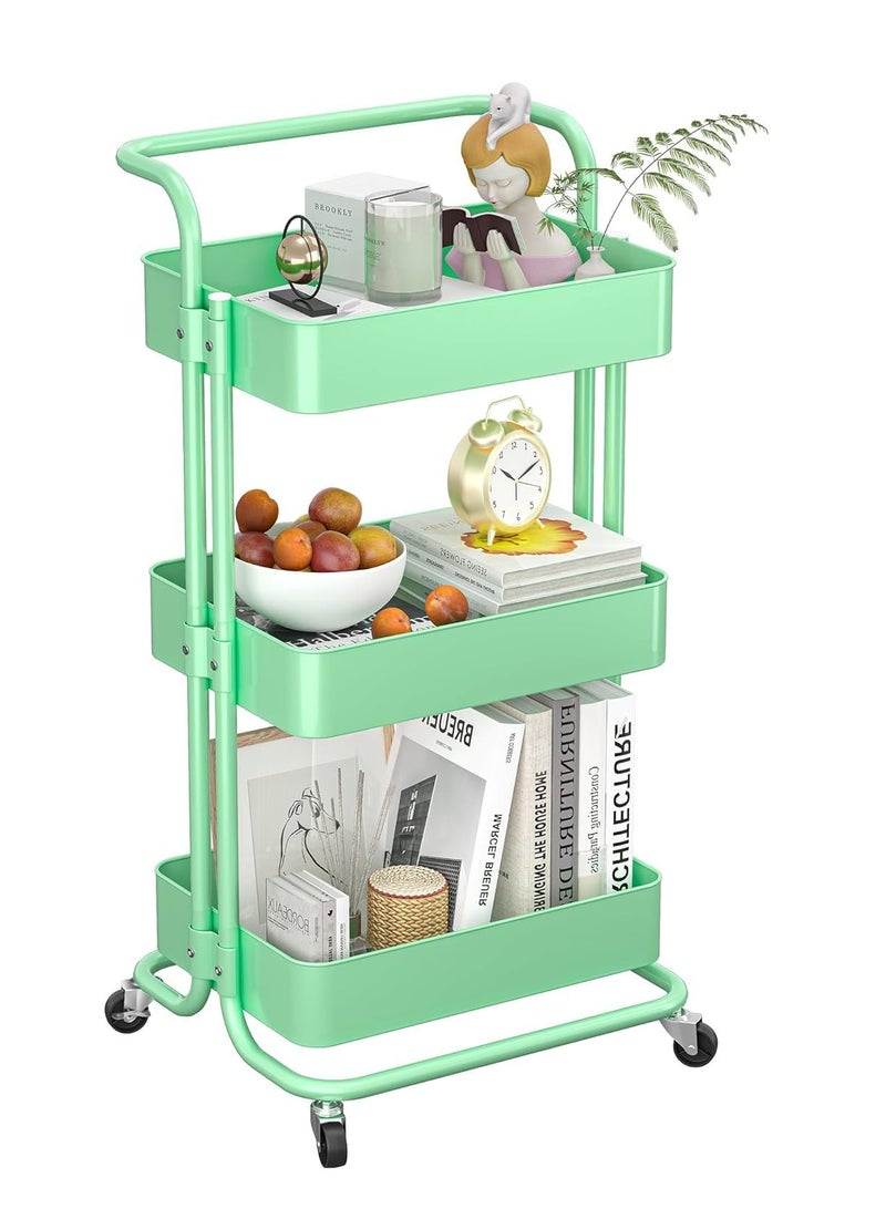 بينغ جنرال عربة متعددة الاستخدامات ذات 3 طبقات مع مقابض وعجلات قابلة للقفل باللون الأخضر - Image 1