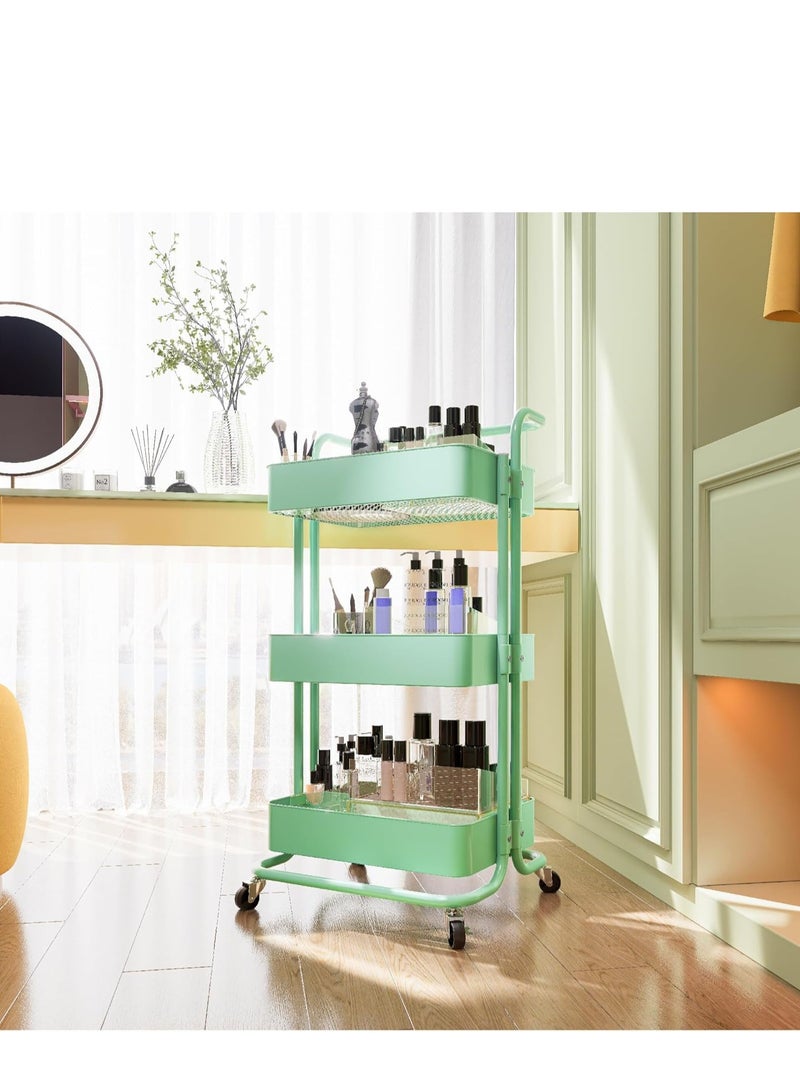 بينغ جنرال عربة متعددة الاستخدامات ذات 3 طبقات مع مقابض وعجلات قابلة للقفل باللون الأخضر - Image 4