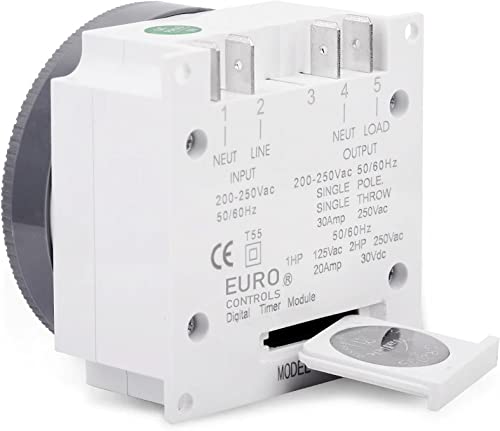EuroControls TM619SH-2 30 amps Digital programmable Timer Switch 4pin - 28 on/Off Programs - Speciality Min 1 Second Interval - Countdown/Weekly/Daily - Image 3