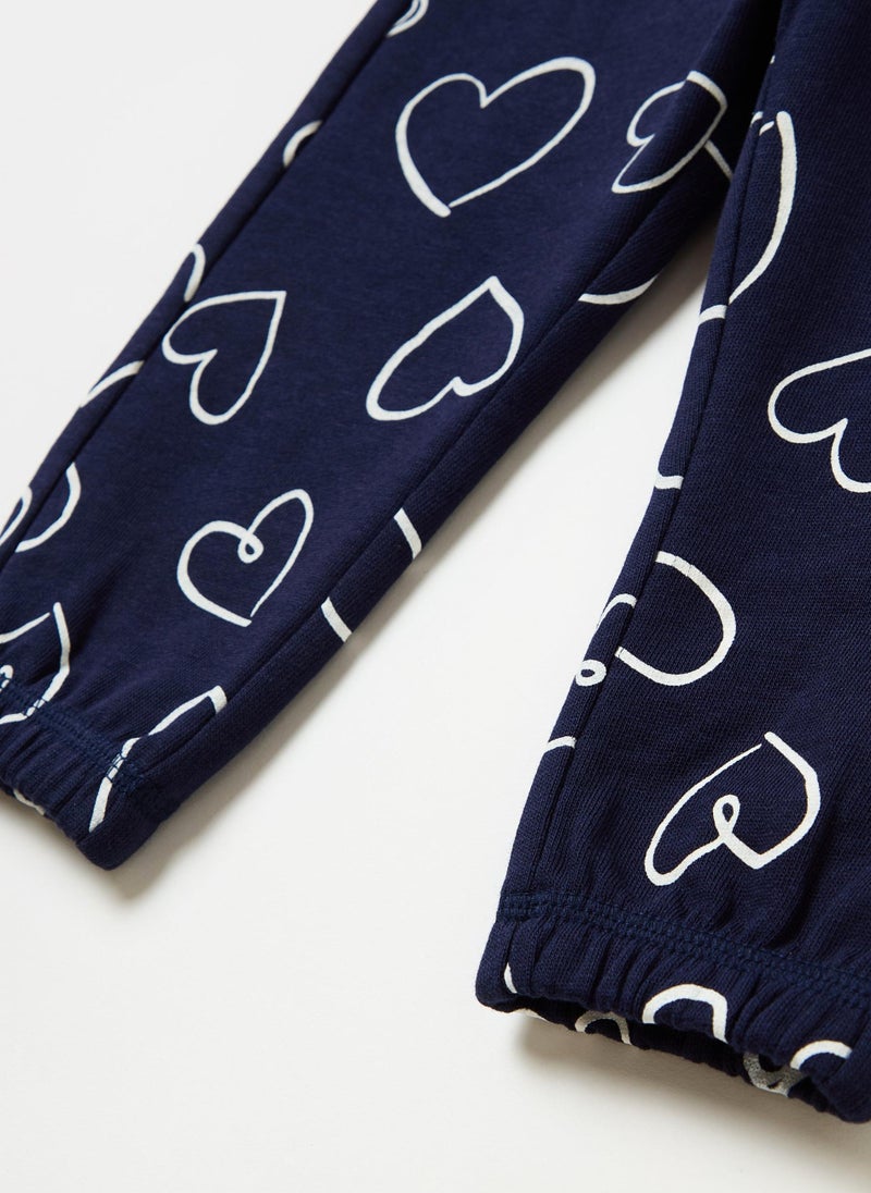 او في اس بنطلون رياضي بحواف مطاطية وطبعة - Image 4