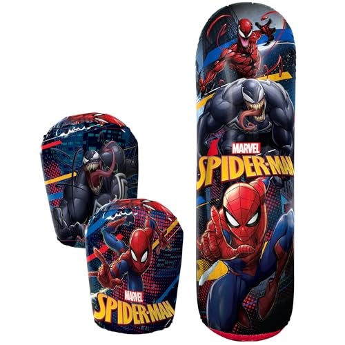 Hedstrom Spiderman Bop Bag Inflatable Punching Bag & Gloves Set, 36 Inch, (56-82274) - Image 1