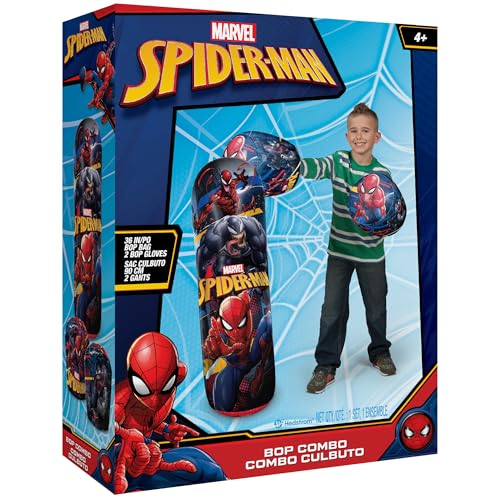 Hedstrom Spiderman Bop Bag Inflatable Punching Bag & Gloves Set, 36 Inch, (56-82274) - Image 2