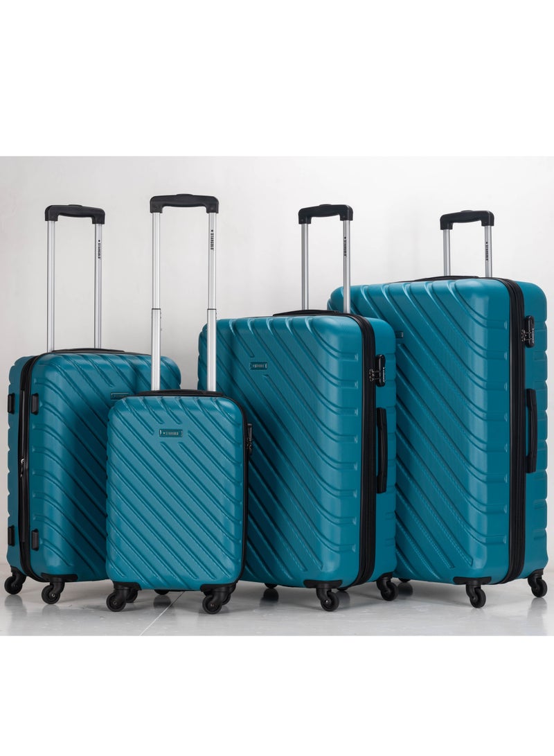 ستارجولد 4 عبوات من عربة أمتعة مقفلة ذات رقم دوار للجانب الصلب - Image 1