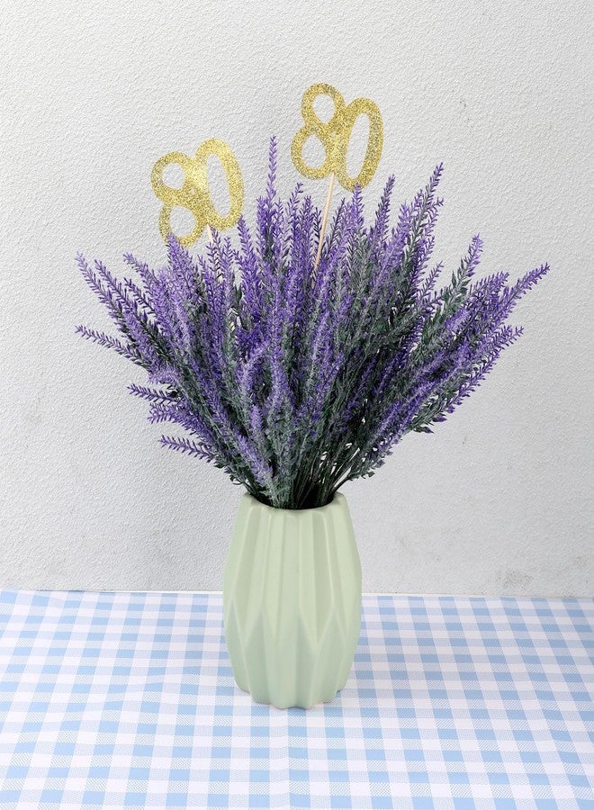 Hariendny 20 PCS 80th Birthday Decorations, Double Sided Glitter 80th Birthday Centerpiece Sticks, Gold Cake Vase Table Decoration Stick, 80th Birthday Cupcake Toppers, 80th Birthday Party Stuff - Image 5