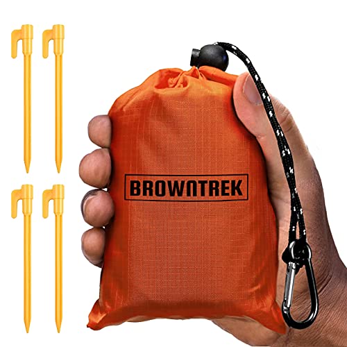 BROWNTREK Compact Picnic Blanket (60"x56") - Water Resistant, Packable, Lightweight Tarp for Hiking, Camping, Travel, Festivals - Image 1