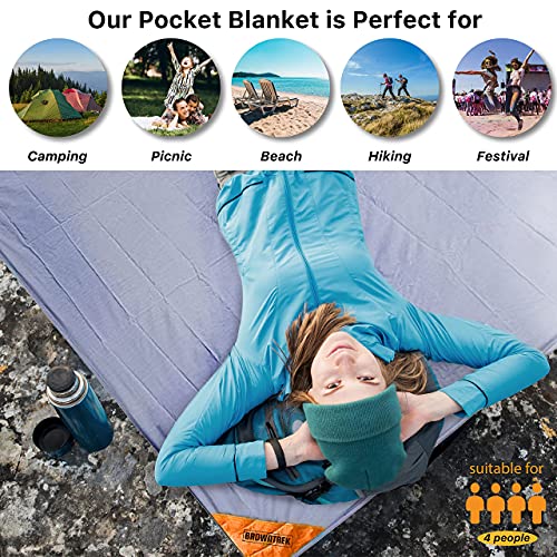 BROWNTREK Compact Picnic Blanket (60"x56") - Water Resistant, Packable, Lightweight Tarp for Hiking, Camping, Travel, Festivals - Image 4