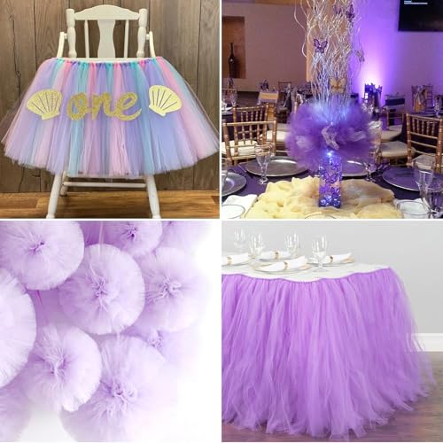 Filloxy Net Fabric Cloth for Multi Decoration, Parties, Festival, Costumes, Gift Packing, Party, Backdrop Material mandap, Pooja Background Ribbon Wedding Decoration, 58" Width (Lavender, 10 Meter) - Image 4