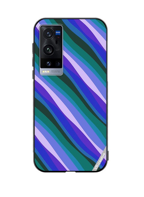 Protective Case Cover For Vivo X60 Pro Plus Colorful With Curved Lines Pattern Design Multicolour