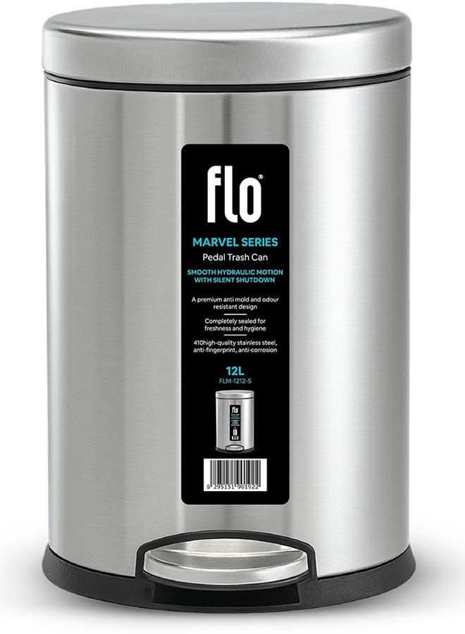 Dustbin - marvel matt steel 12l