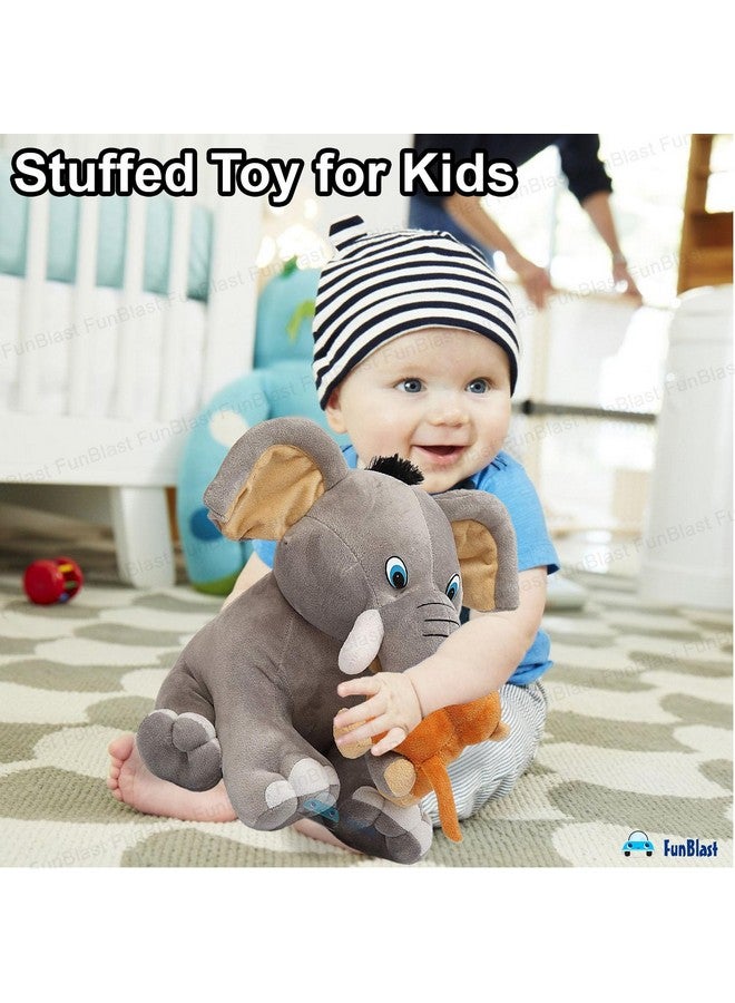 FunBlast Soft Elephant with Baby Monkey- 35 CM Soft Toy for Kids, Stuffed Toy for Kids, Cute and Soft Washable Plush Animal Toys for Kids, Plush Toy for Baby, Kids, Girls, Boys (Multicolor) - Image 5
