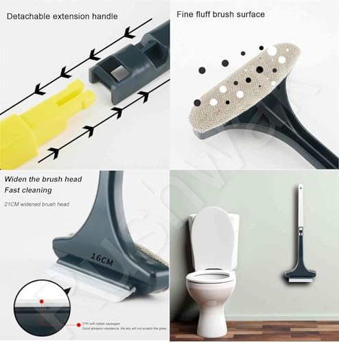 Rushwak Multifunctional Screen Brush 2 in 1 Mesh Cleaning Brush & Wiper with Extended Handle Window Cleaning Brush Net Cleaner Double-Sided Window Mesh Cleaner, Multi Color, Pack of 1, Polypropylene - Image 4