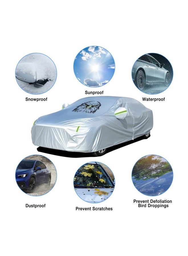 Nilight Waterproof Car Cover All Weather Snowproof UV Protection Windproof Outdoor Full car Cover,Oxford Material Door Shape Zipper Design Universal Fit for Sedan Length 200 to 215 inch - Image 2