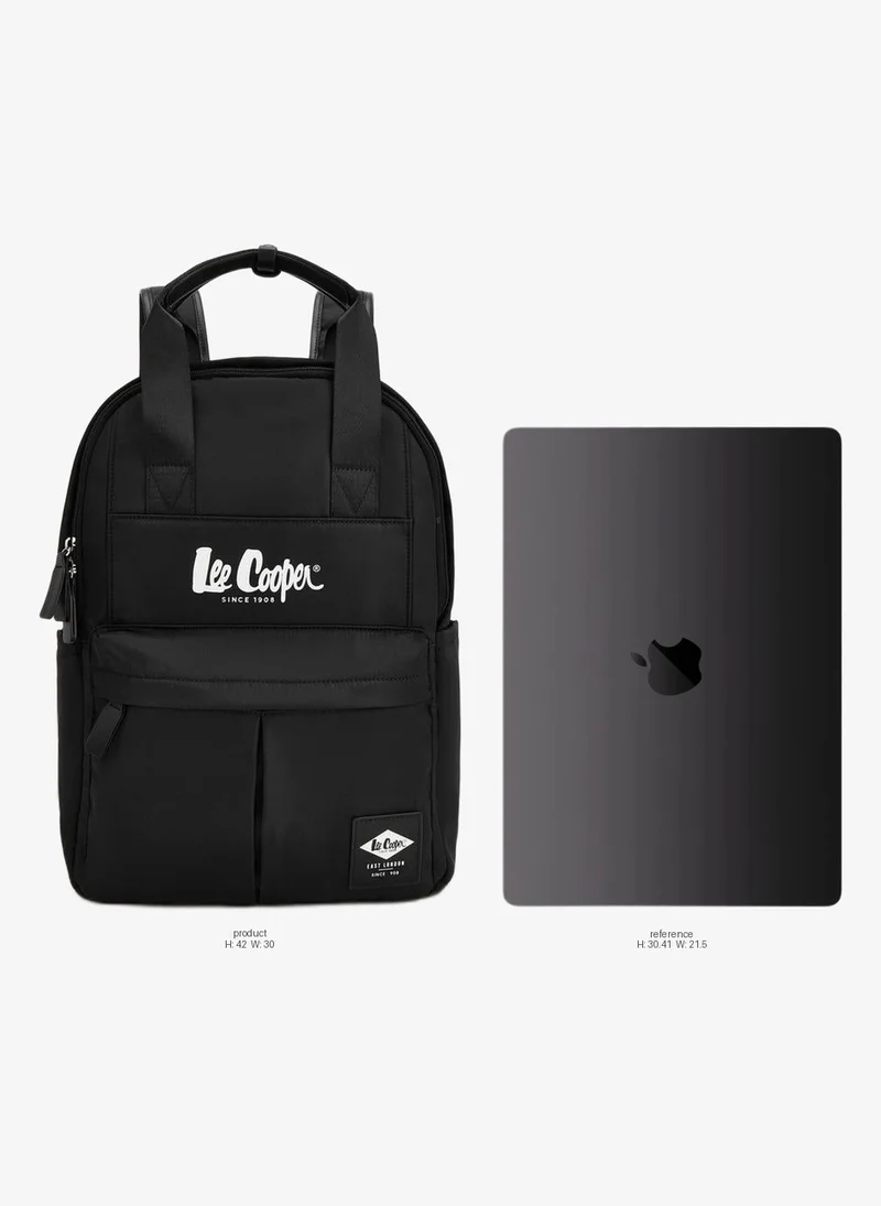 لي كوبر Logo Print Backpack With Adjustable Shoulder Straps